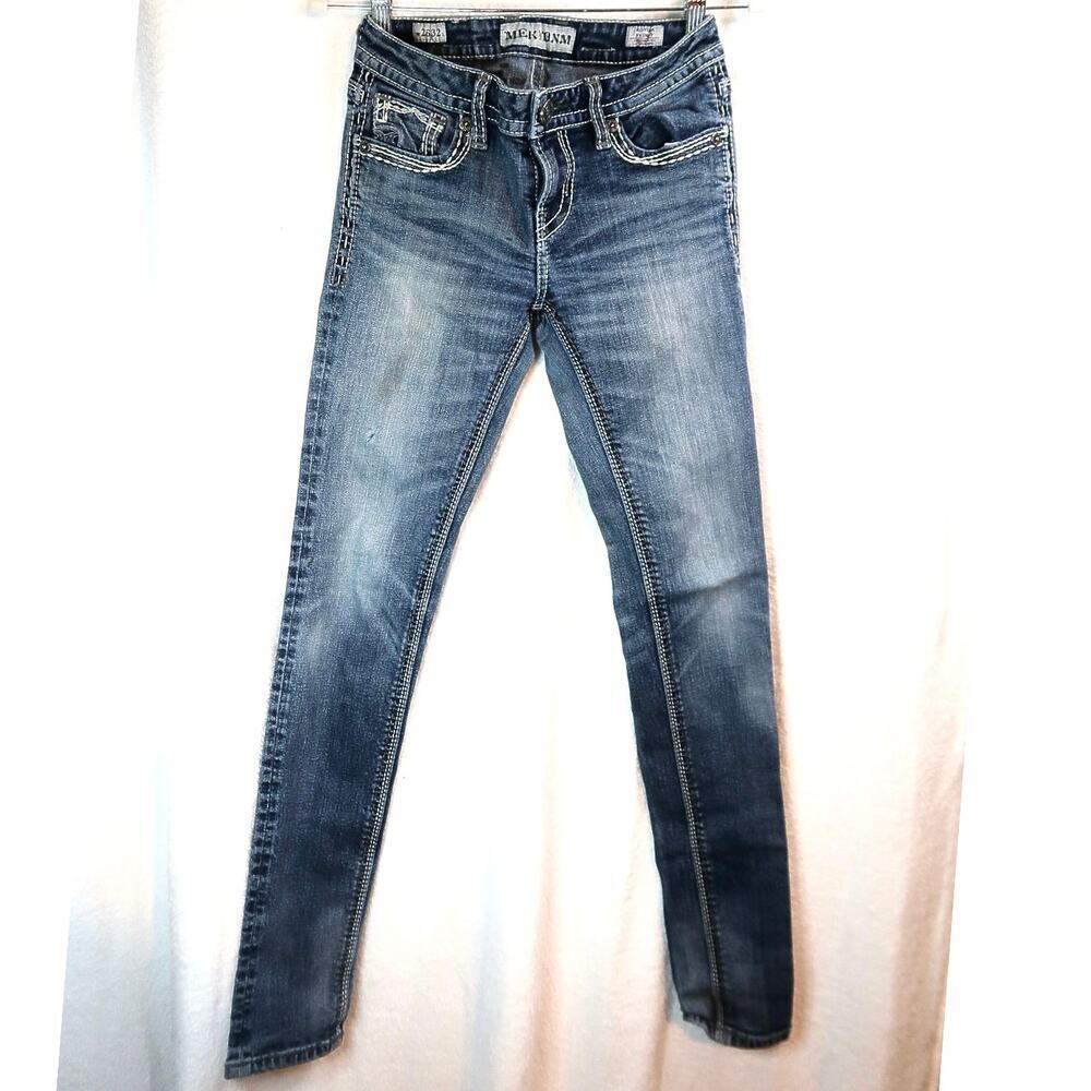 MEK Denim 26x32 Rovira Skinny Jeans Thick Yarn Embroidered‎ Pocket